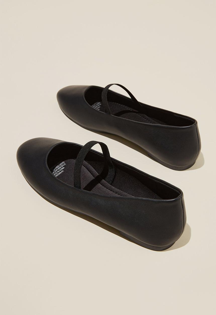 Cotton On - Blair mary jane ballerina - black smooth