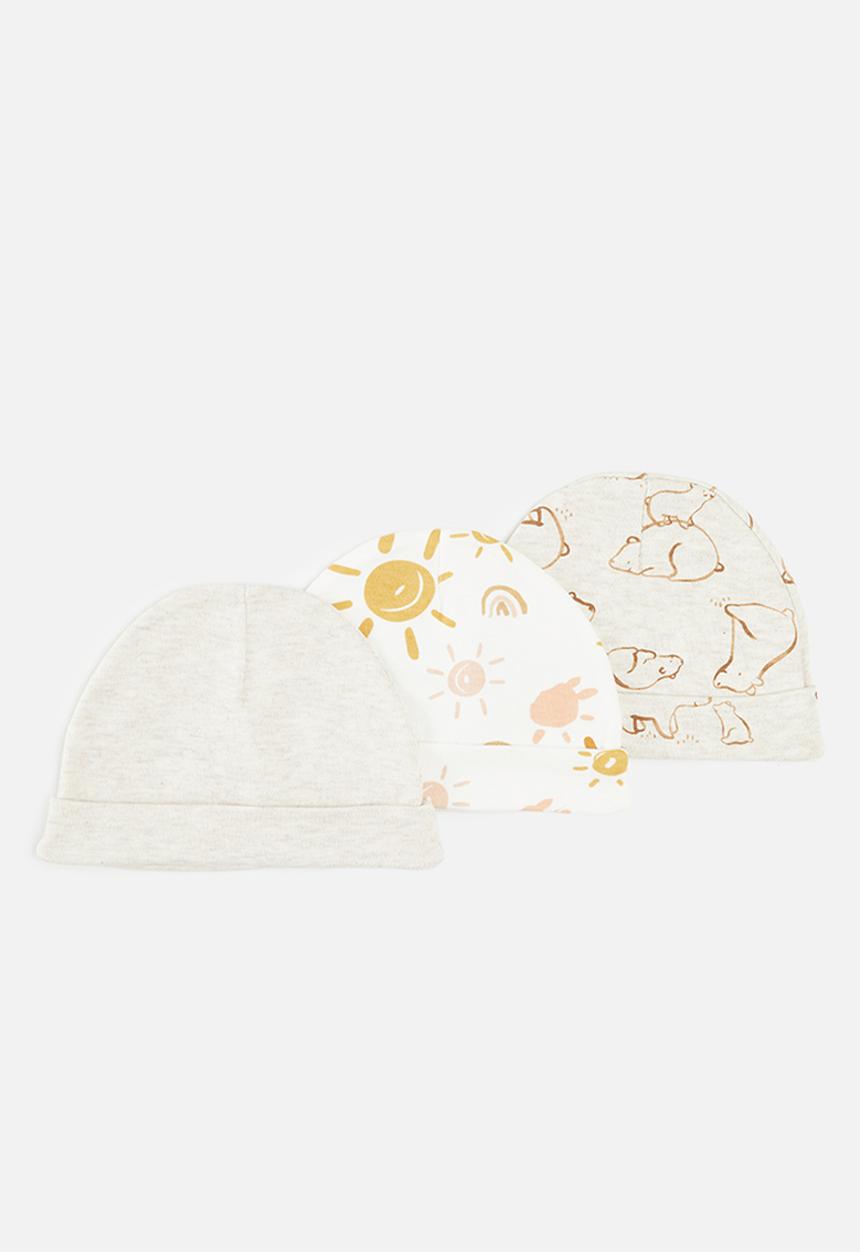 Pop Candy - 3 pack beanie set - light brown
