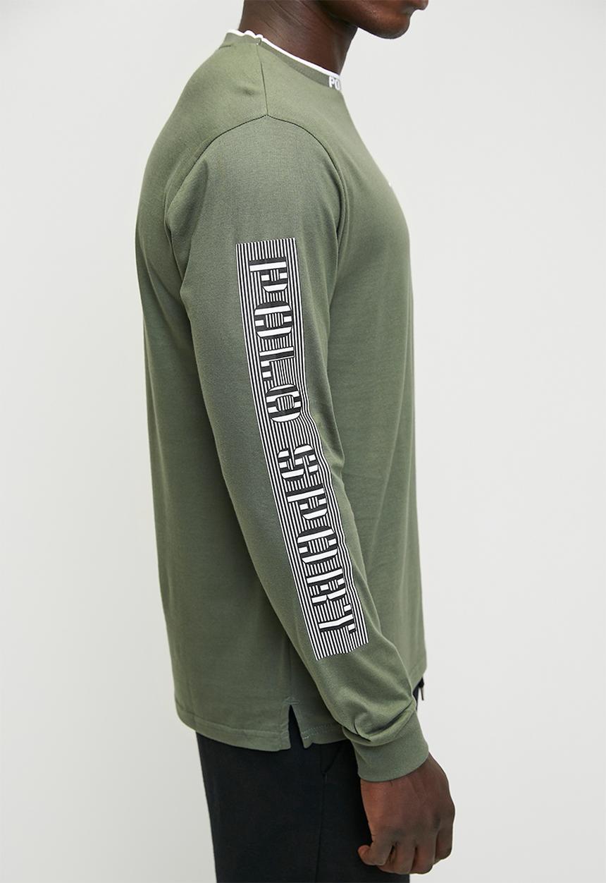 POLO - Zolanimen sport long sleeve jacquard collar tee - green 
