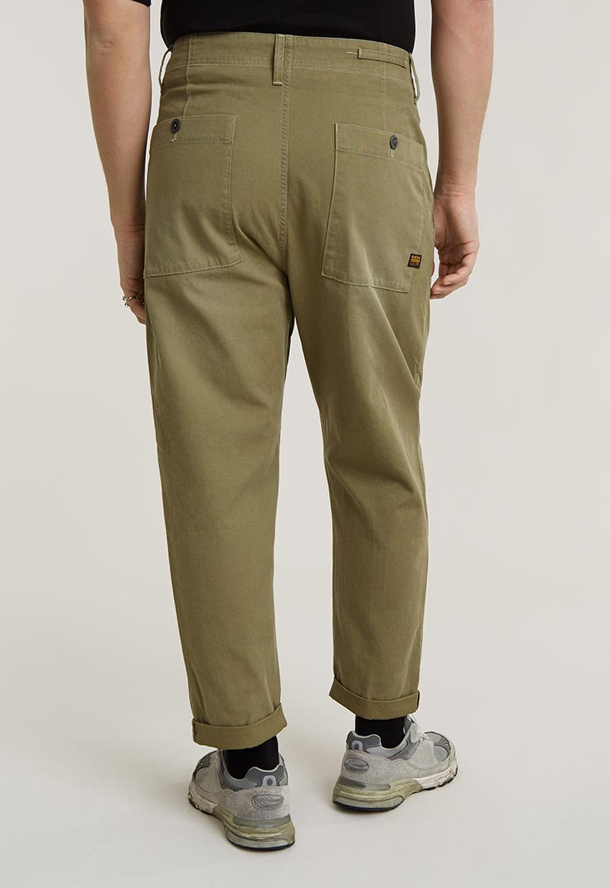 G-STAR - Pleated Chino Relaxed Draper dobby - smoke olive