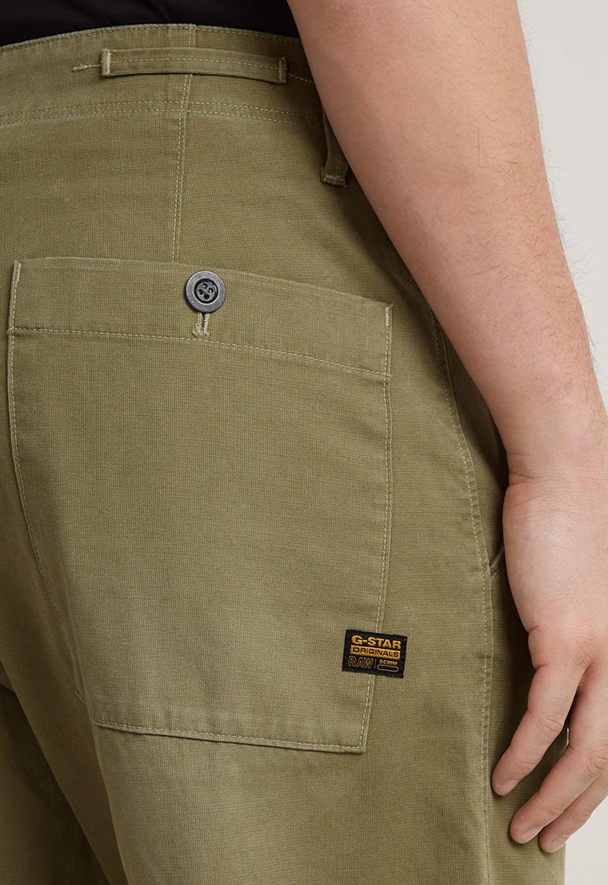 G-STAR - Pleated Chino Relaxed Draper dobby - smoke olive