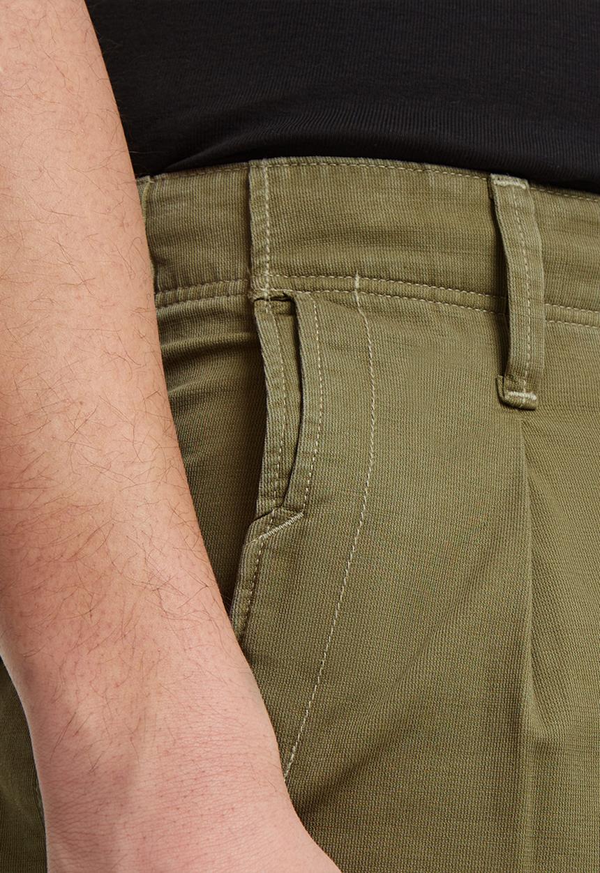 G-STAR - Pleated Chino Relaxed Draper dobby - smoke olive