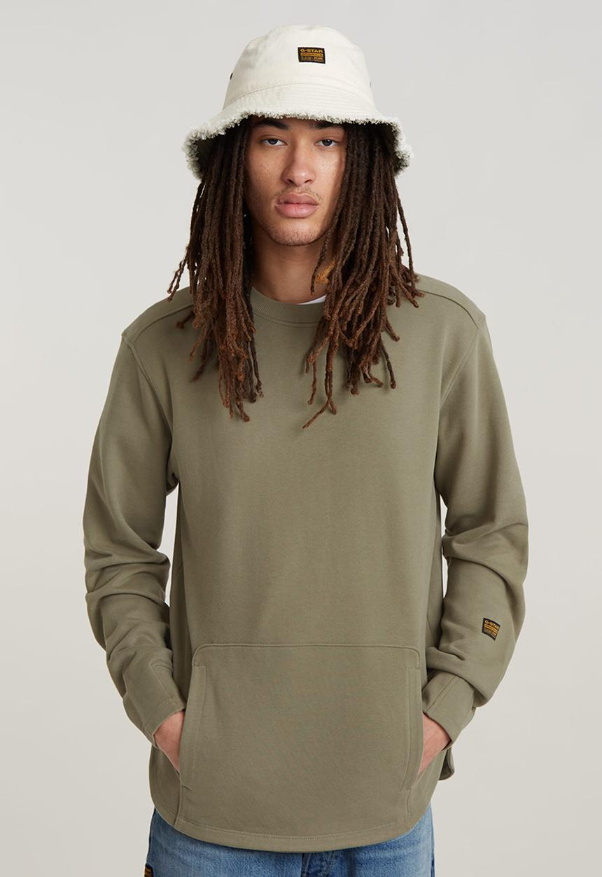 G-STAR - Stepped hem relaxed r sw Looper sweat peached o - shamrock