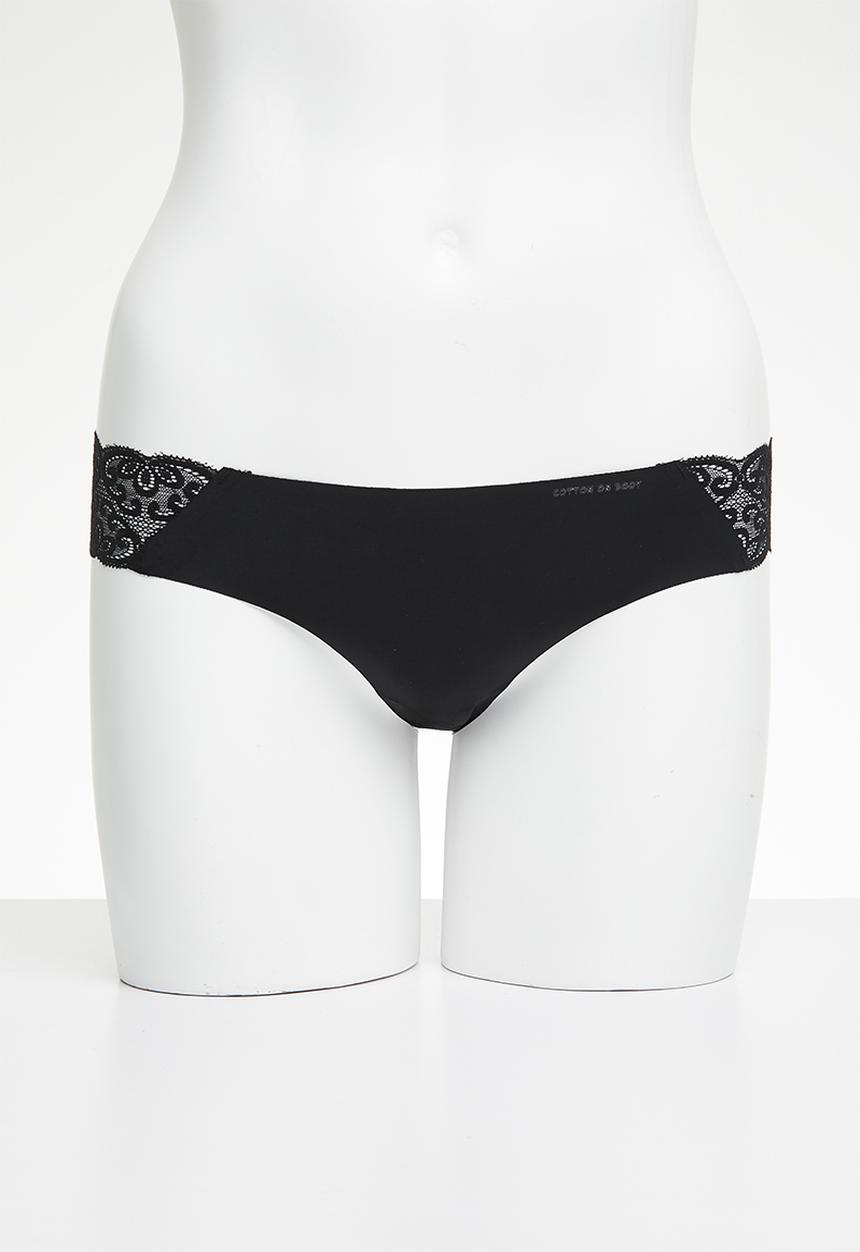 Cotton On - Party Pants Seamless G String 5 Pack - Black/Black/Soft Rose/Cream/Frappe