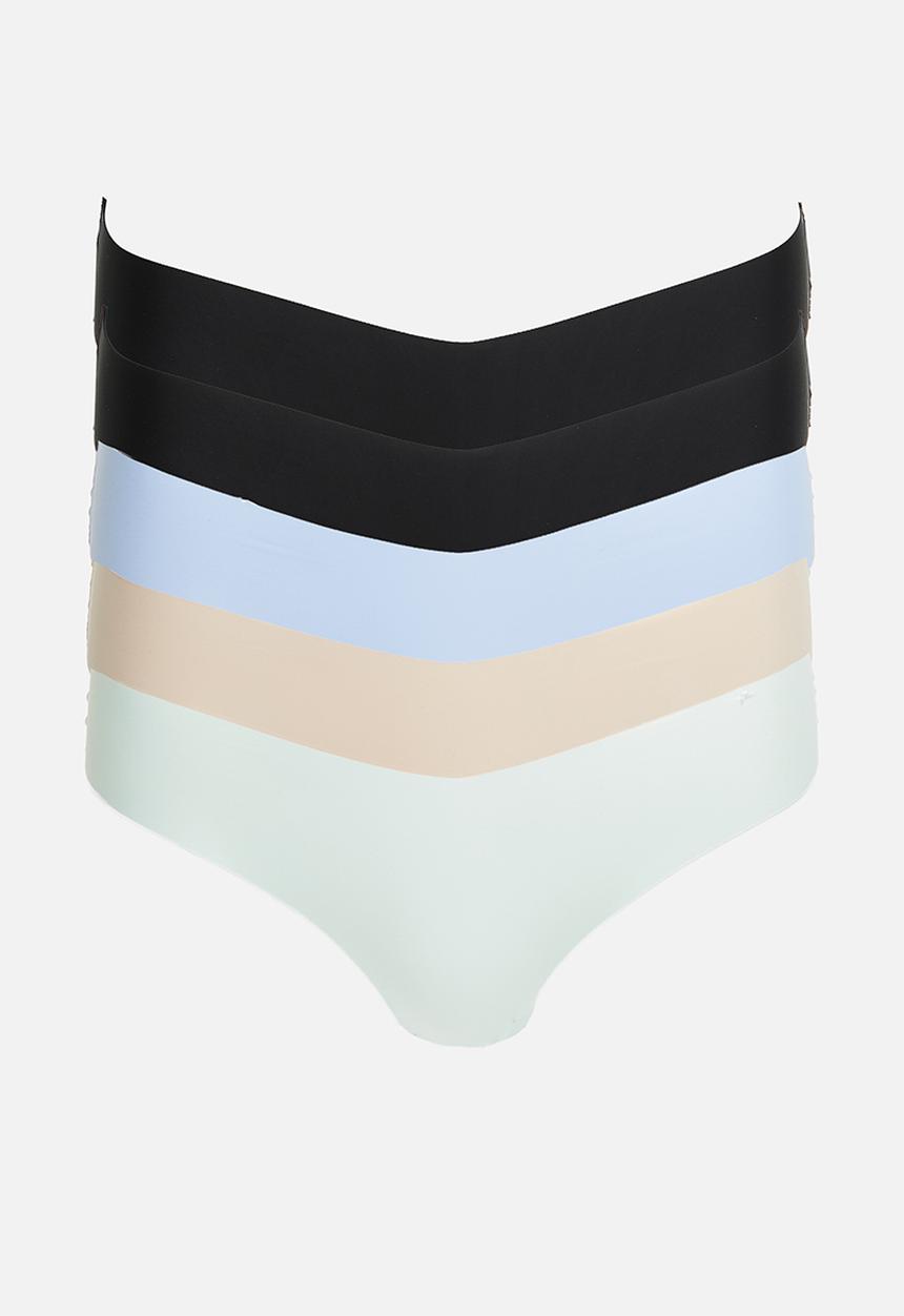 Cotton On - The Invisible G String Brief 5 Pack - Black/Black/Frappe/Windsurfer/Spearmint