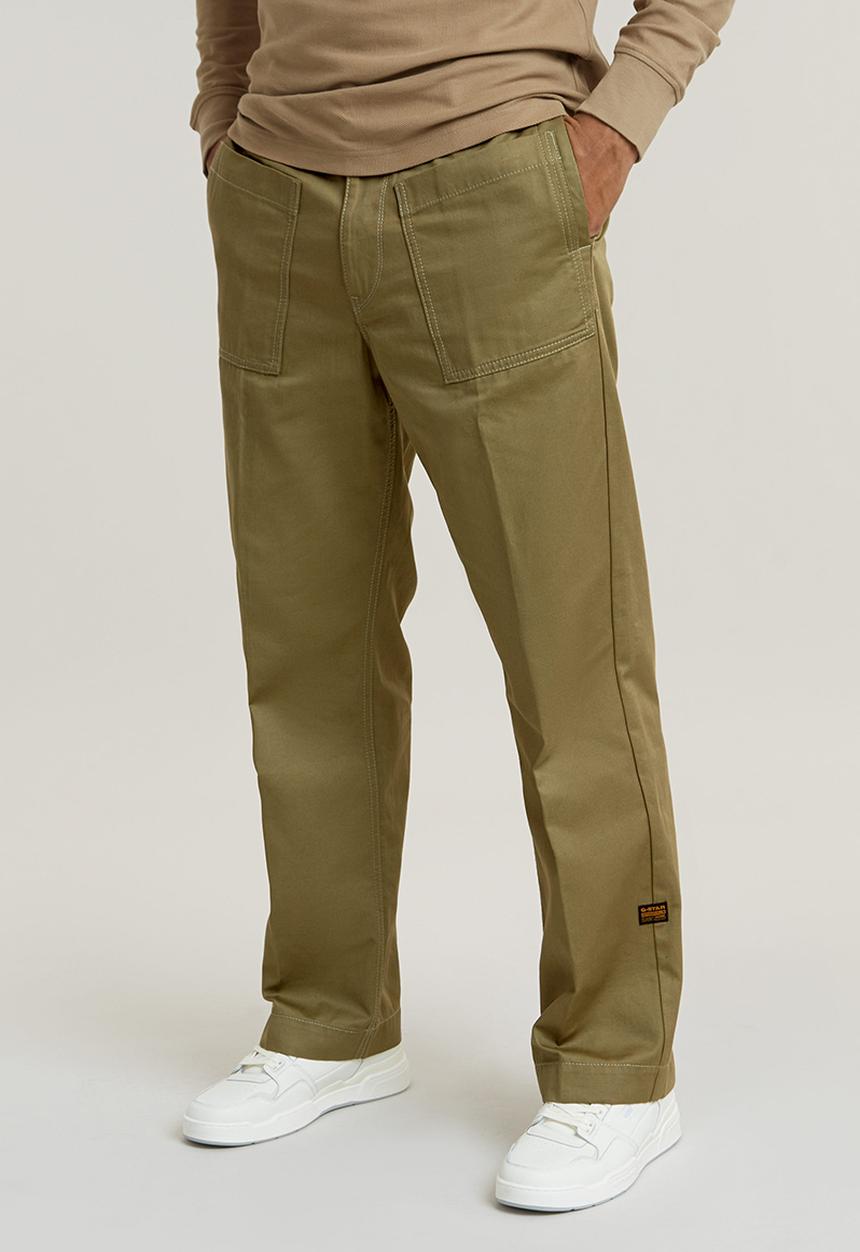 G-STAR - Regular Straight Pocket Chino Draper dobby - smoke olive