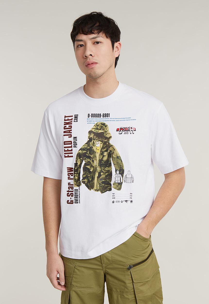 G-STAR - Modelkit print boxy r t Signe jersey o - white field jacket