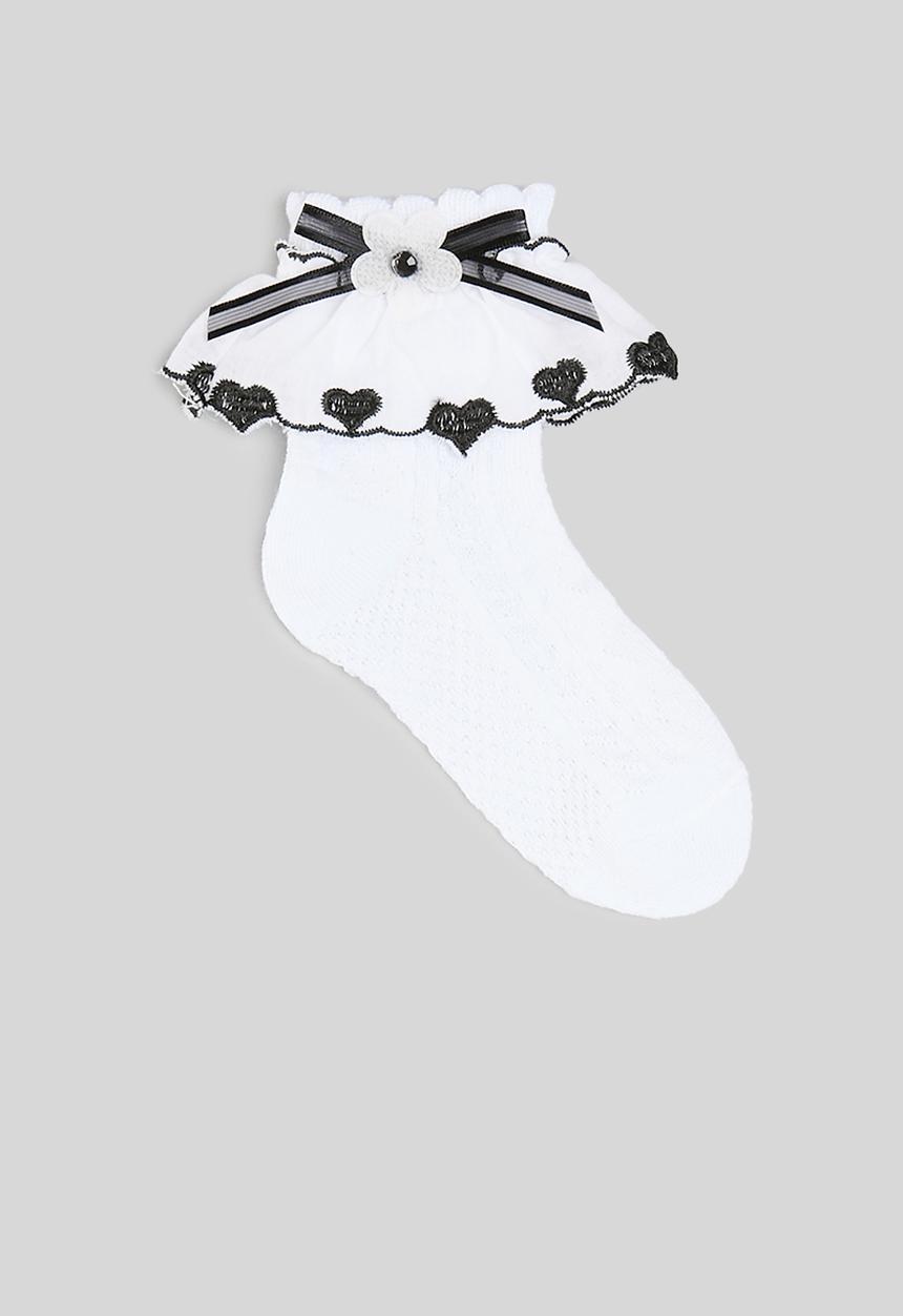 Pop Candy - Frilled socks - black & white