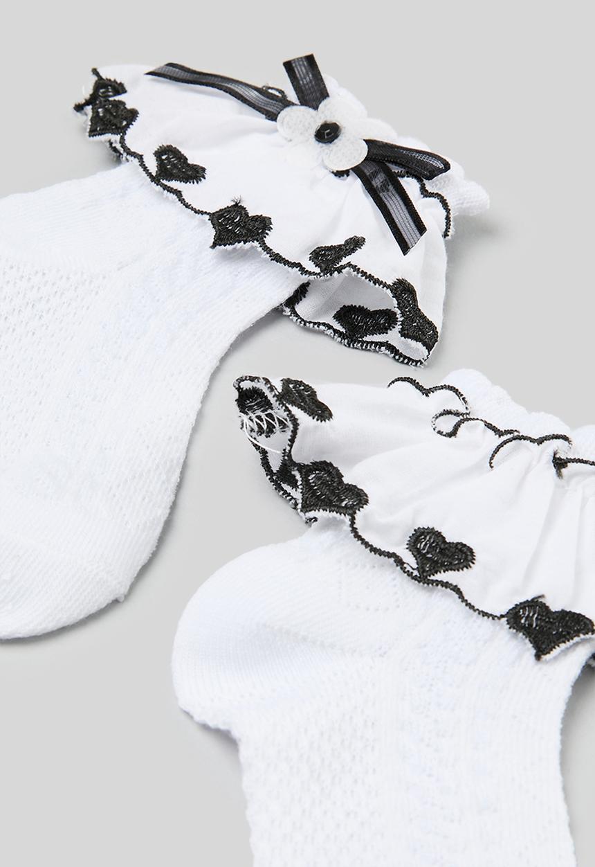 Pop Candy - Frilled socks - black & white