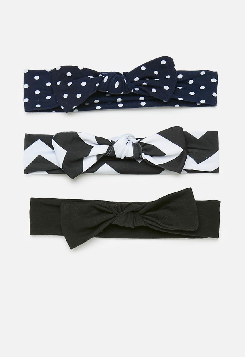 Pop Candy - 3 Pack headband set - black & white