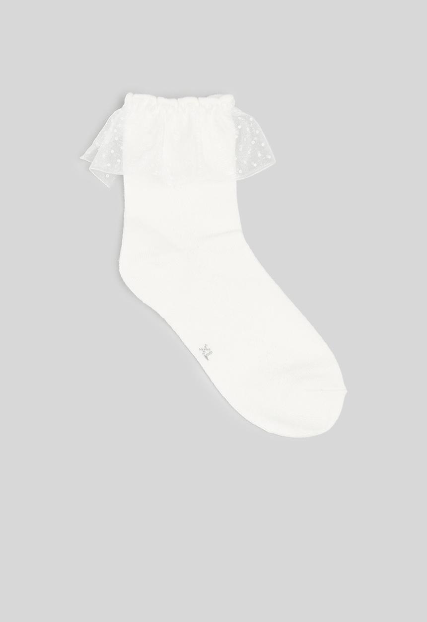 Pop Candy - Frilled socks - white