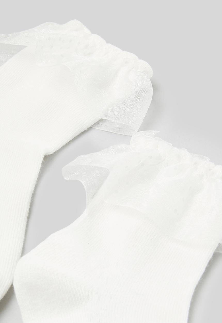 Pop Candy - Frilled socks - white