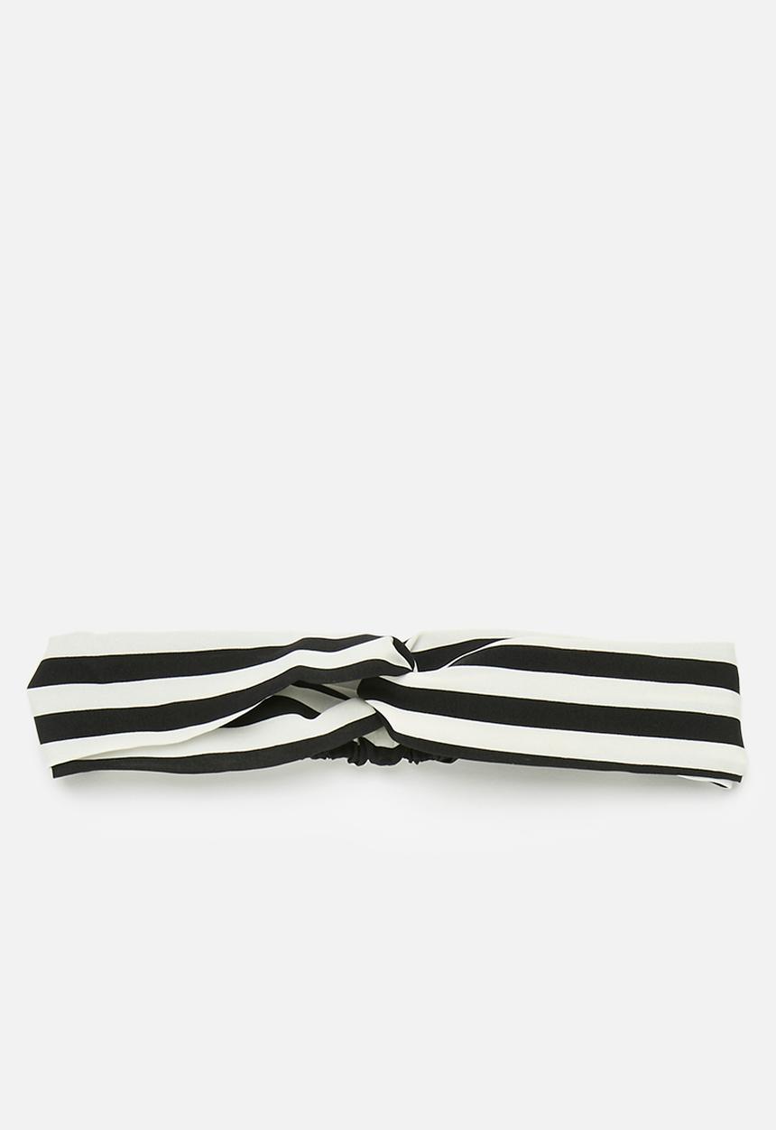 Pop Candy - Striped hair band - black & white