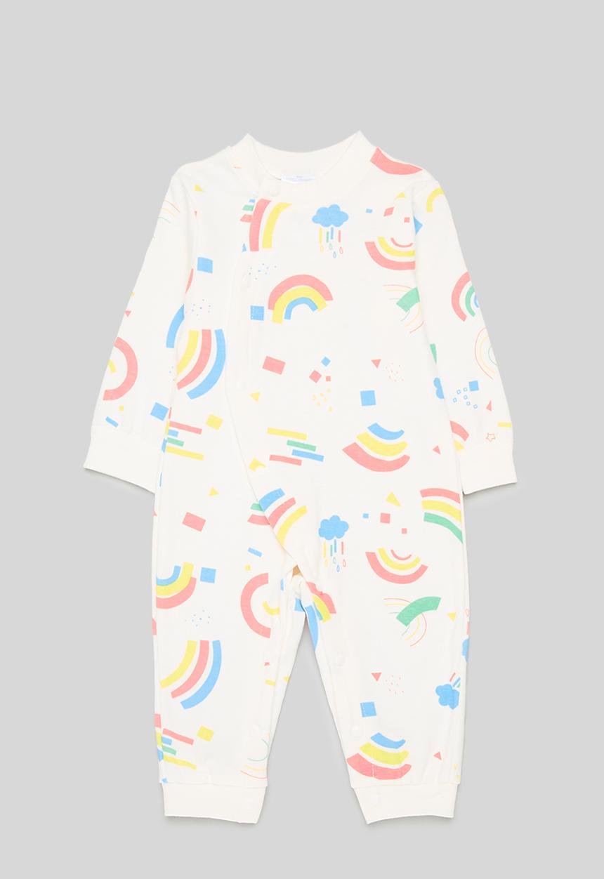 Pop Candy - Rainbow print babygrow - white