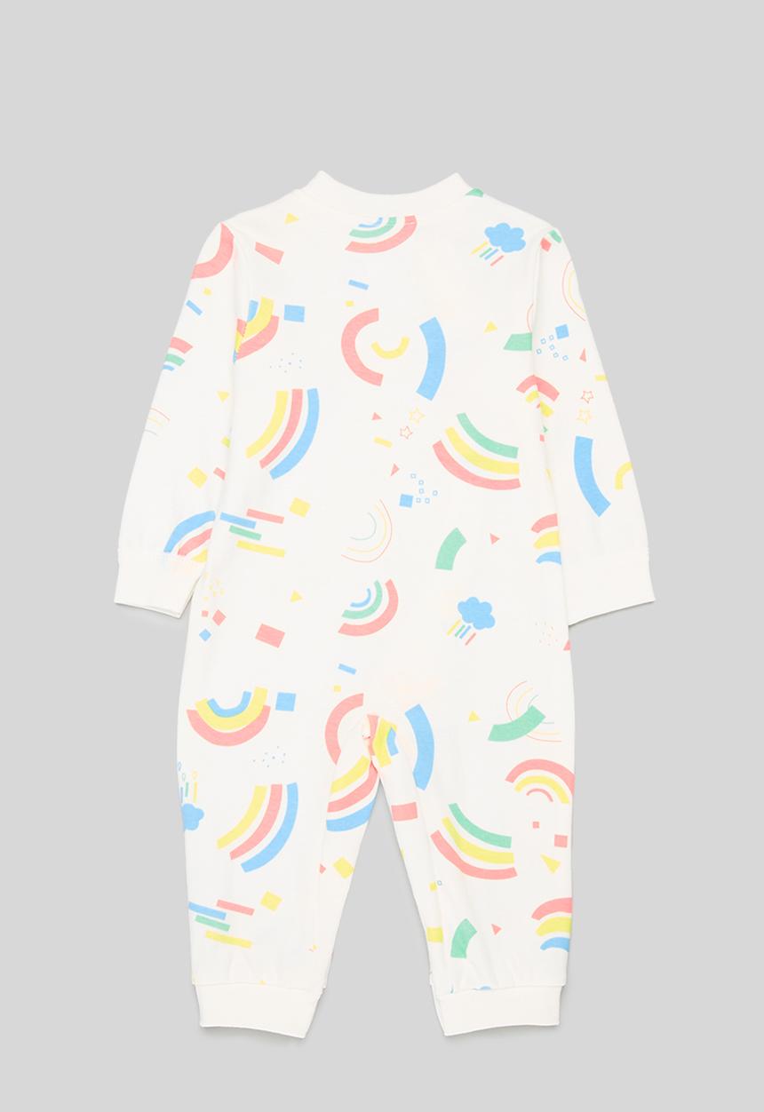 Pop Candy - Rainbow print babygrow - white