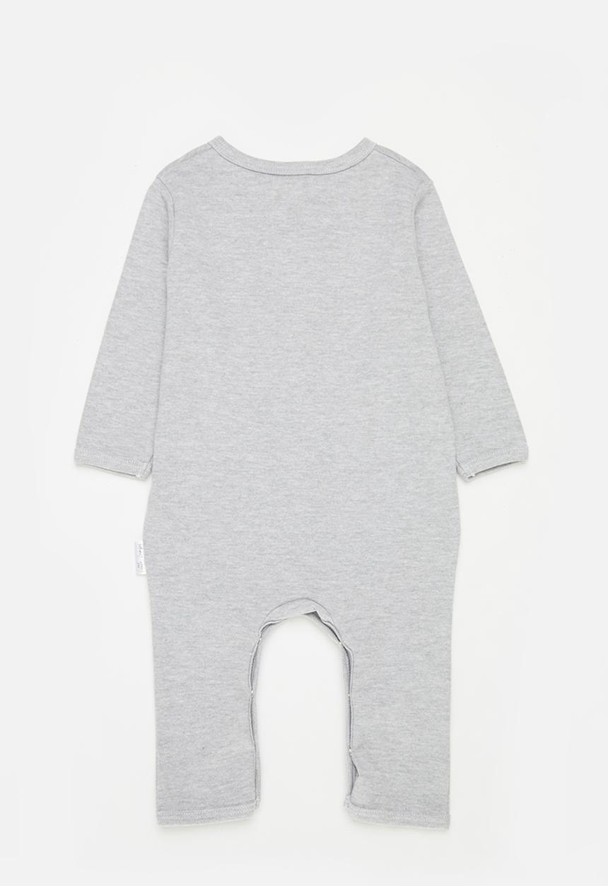 Little Lumps - Tab footless babygrow - grey