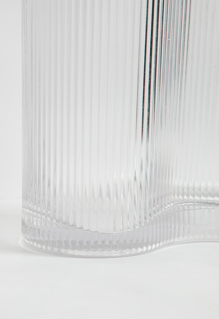 Silk By Design - Ripple ribbed vase - clear