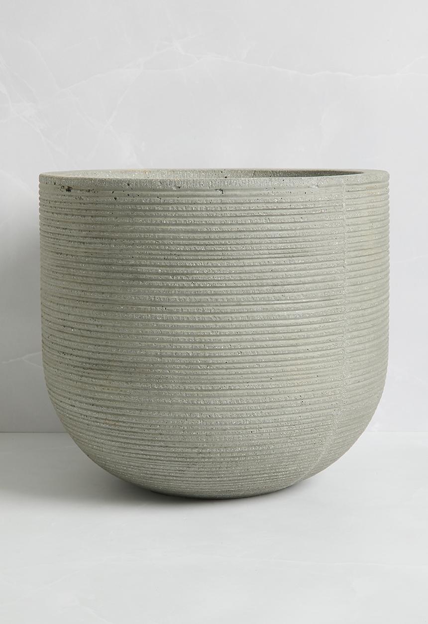 Silk By Design - Sienna ribbed planter - dove