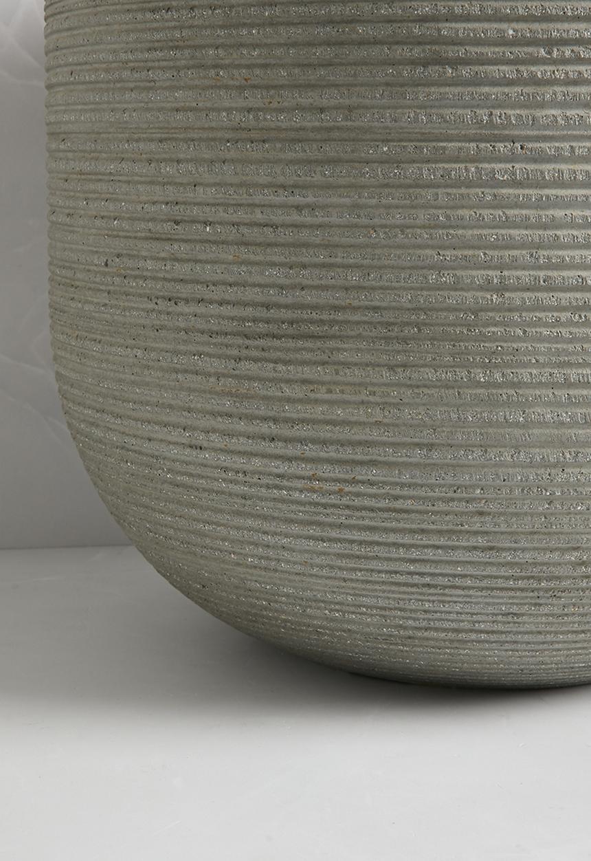 Silk By Design - Sienna ribbed planter - dove