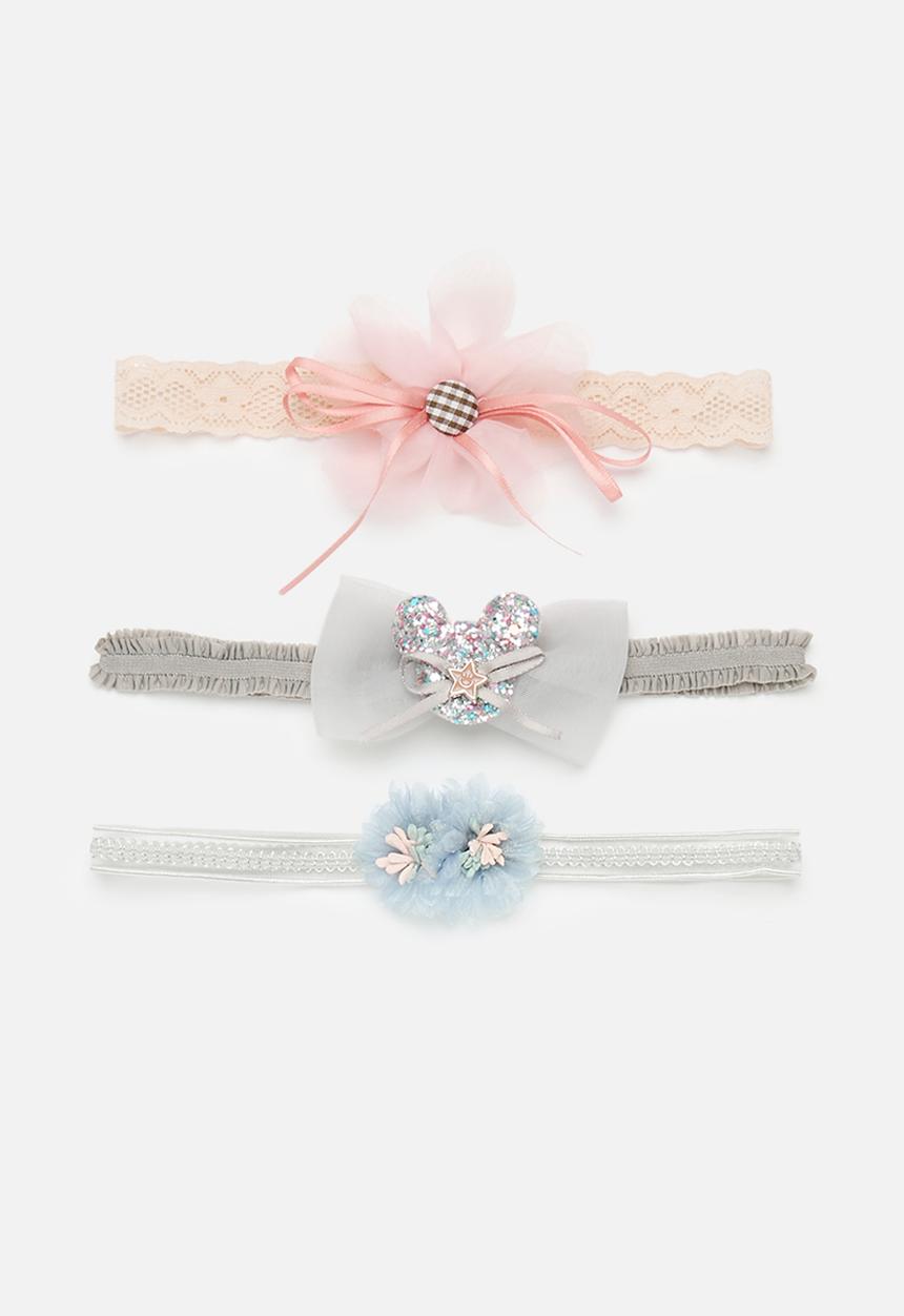 Pop Candy - Bowknot and floral headband set - pink