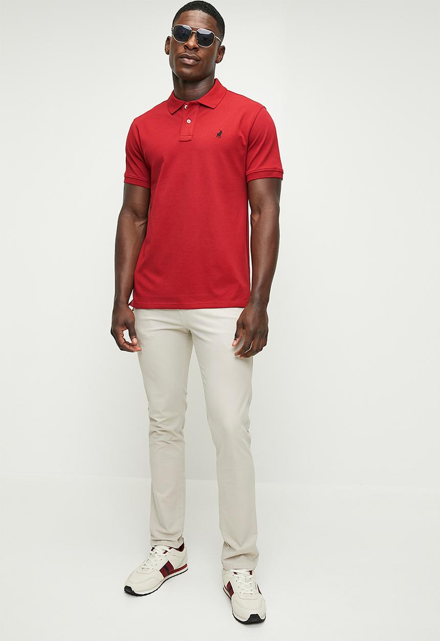 POLO - Carter golfer stretch pique ss golfer - crimson