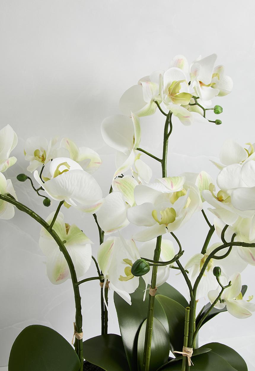 Silk By Design - 4  Stem phalaenopsis orchid arrangement - white