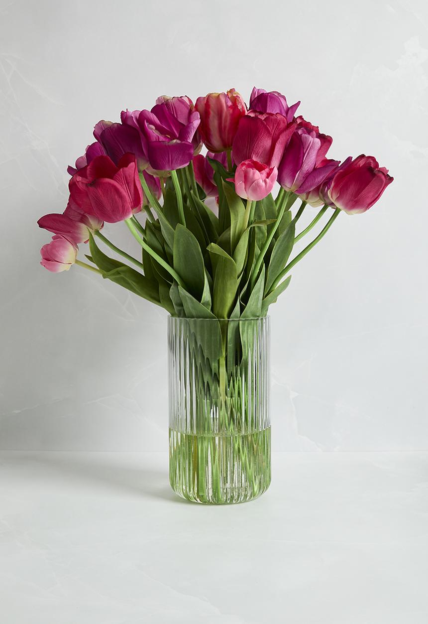 Silk By Design - Mixed tulip arrangement - pink & purple