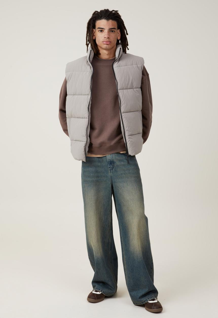 Cotton On - Box fit crew sweater - washed chocolate