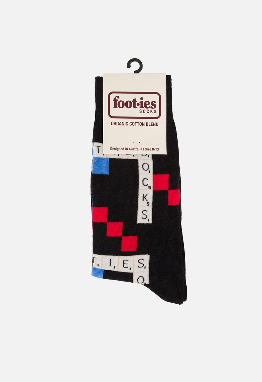 Foot-ies - Scrabble Organic Cotton Sock - Black
