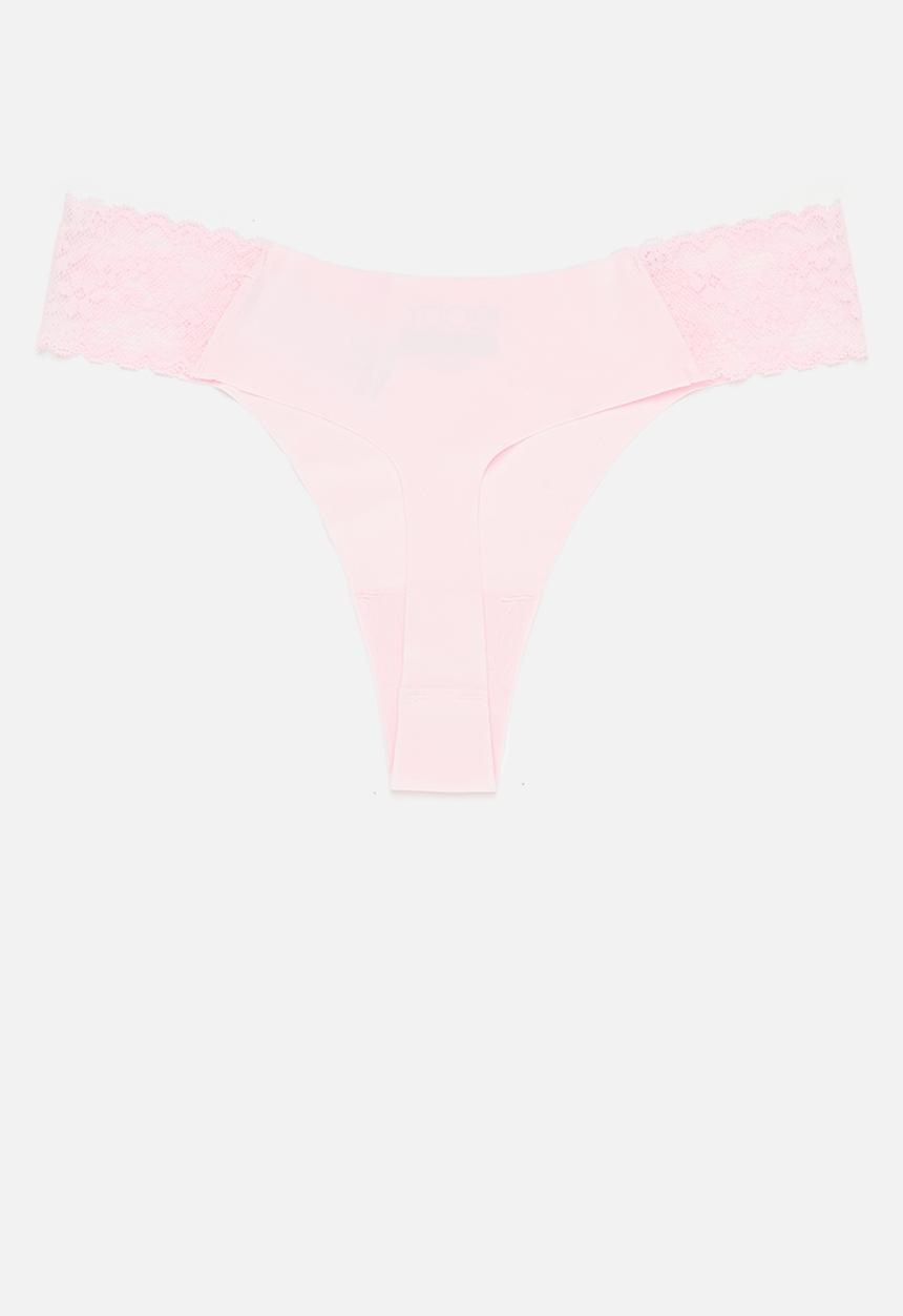 Cotton On - Party Pants Seamless G String 3 Pack - Black/Cream/Soft Rose