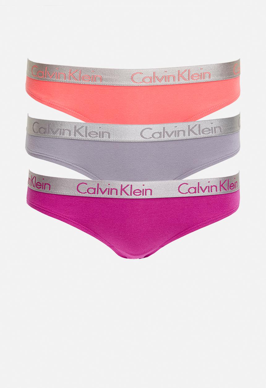 Calvin Klein - Bikini 3pack - grey ridge/fuchsia/dubarry