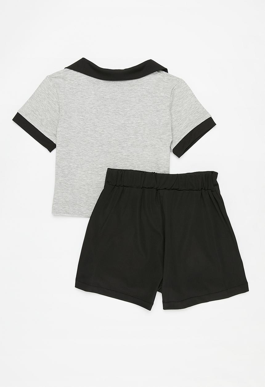 Pop Candy - Golf tee and skort set - grey & black