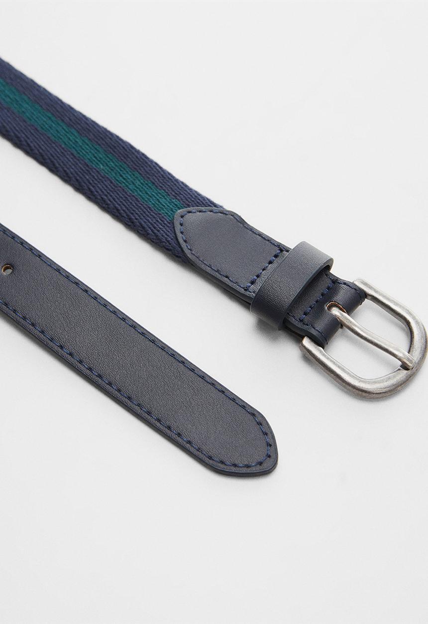 MANGO - Belt stripes - navy