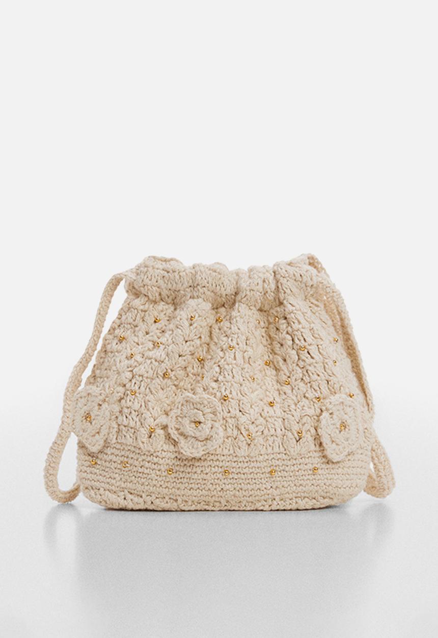 MANGO - Bag crochet - light brown