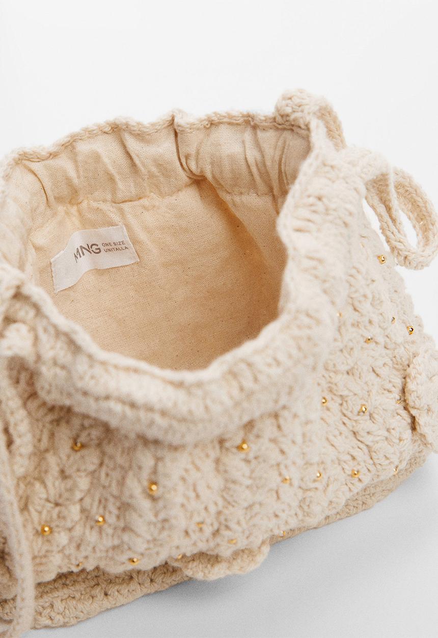 MANGO - Bag crochet - light brown