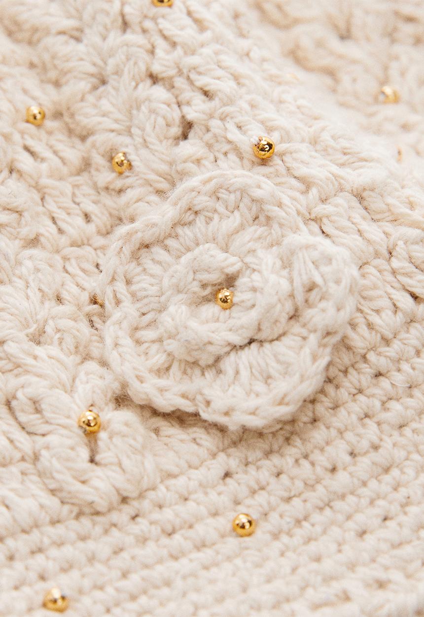 MANGO - Bag crochet - light brown