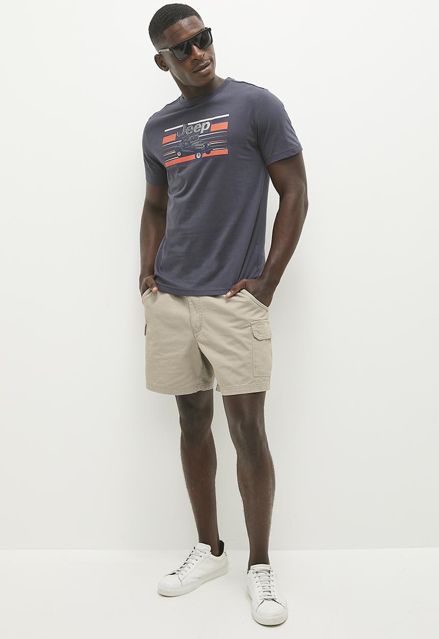 JEEP - Elasticated waistband cargo short - elmbark