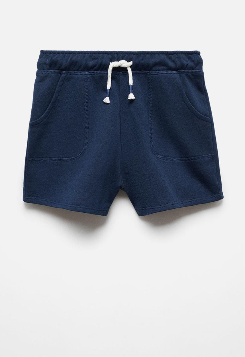 MANGO - Shorts lea - navy