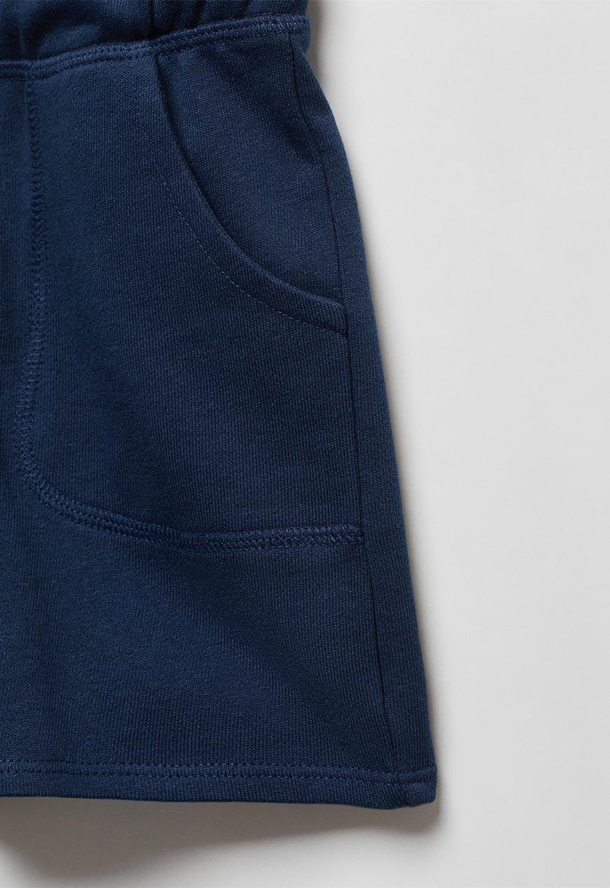 MANGO - Shorts lea - navy