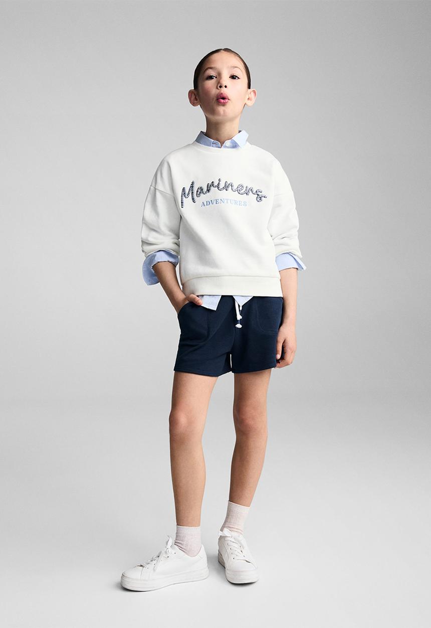 MANGO - Shorts lea - navy