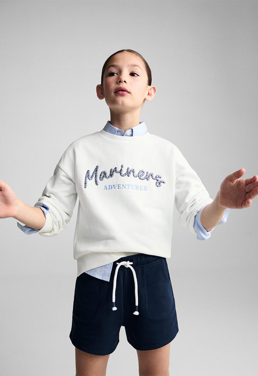 MANGO - Shorts lea - navy