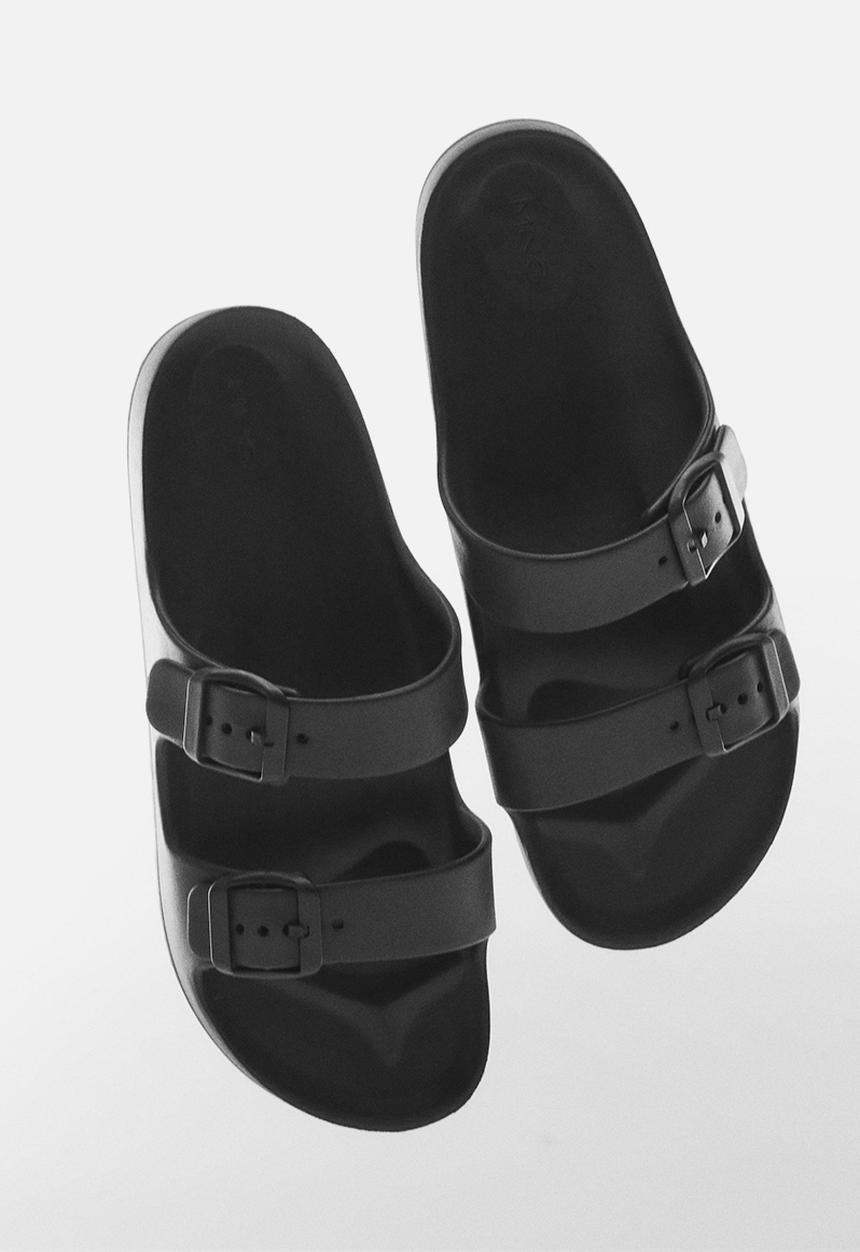 MANGO - Flip-flop pautn - black