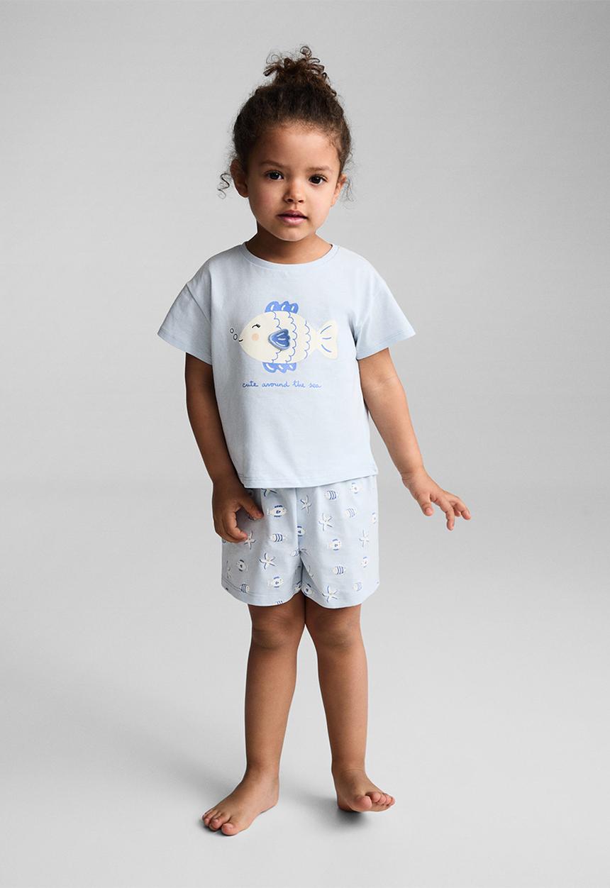 MANGO - Pyjamas fish set - sky-blue