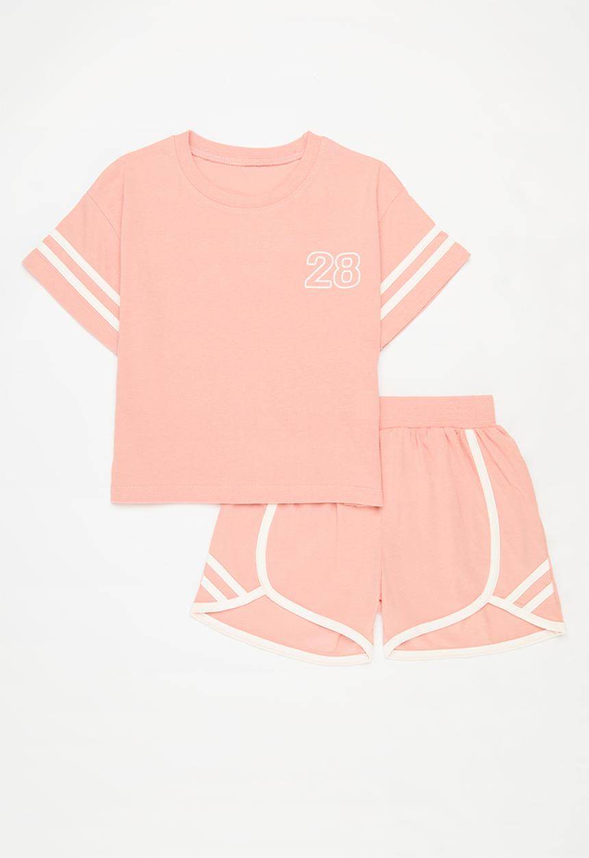 Pop Candy - Cropped top and short set-pink
