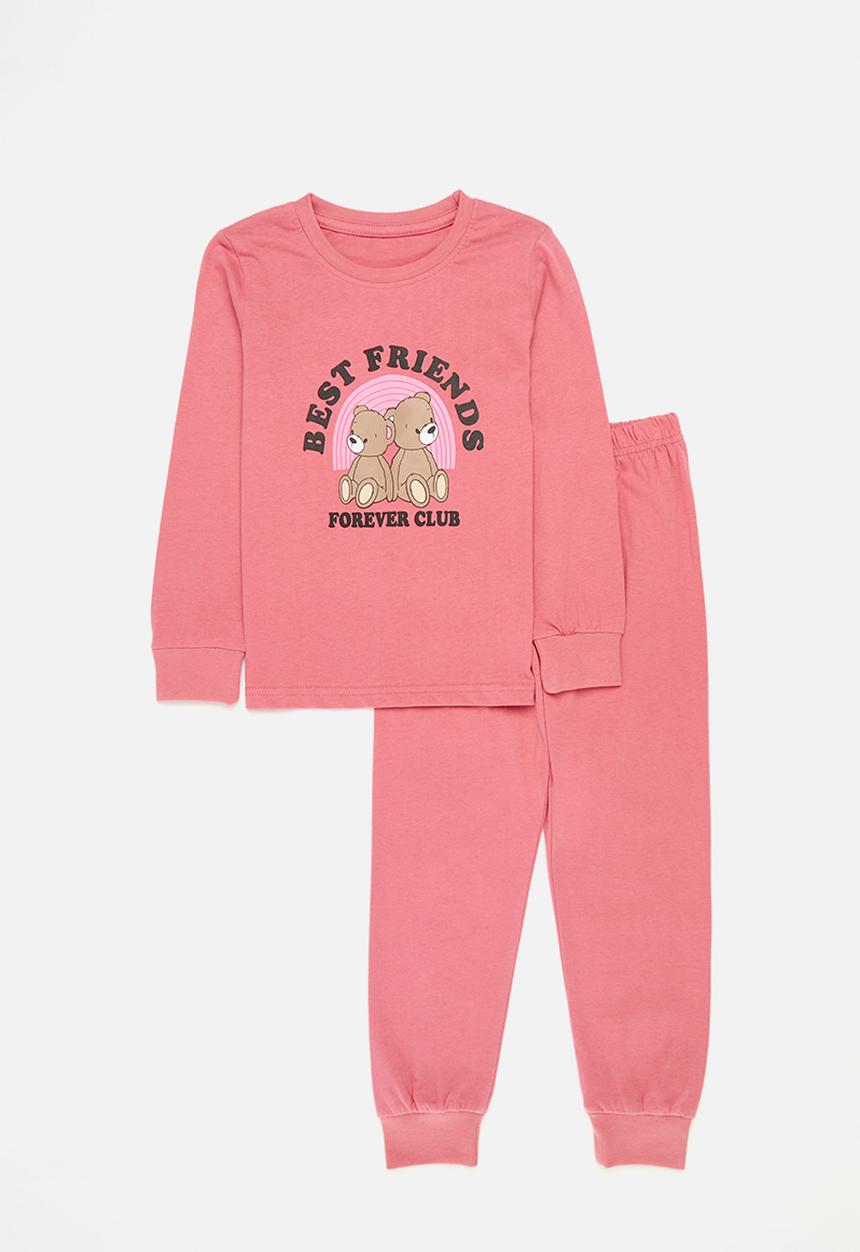 Pop Candy - Bear Print pj set - pink