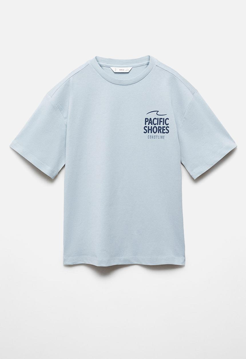 MANGO - T-shirt new - sky-blue