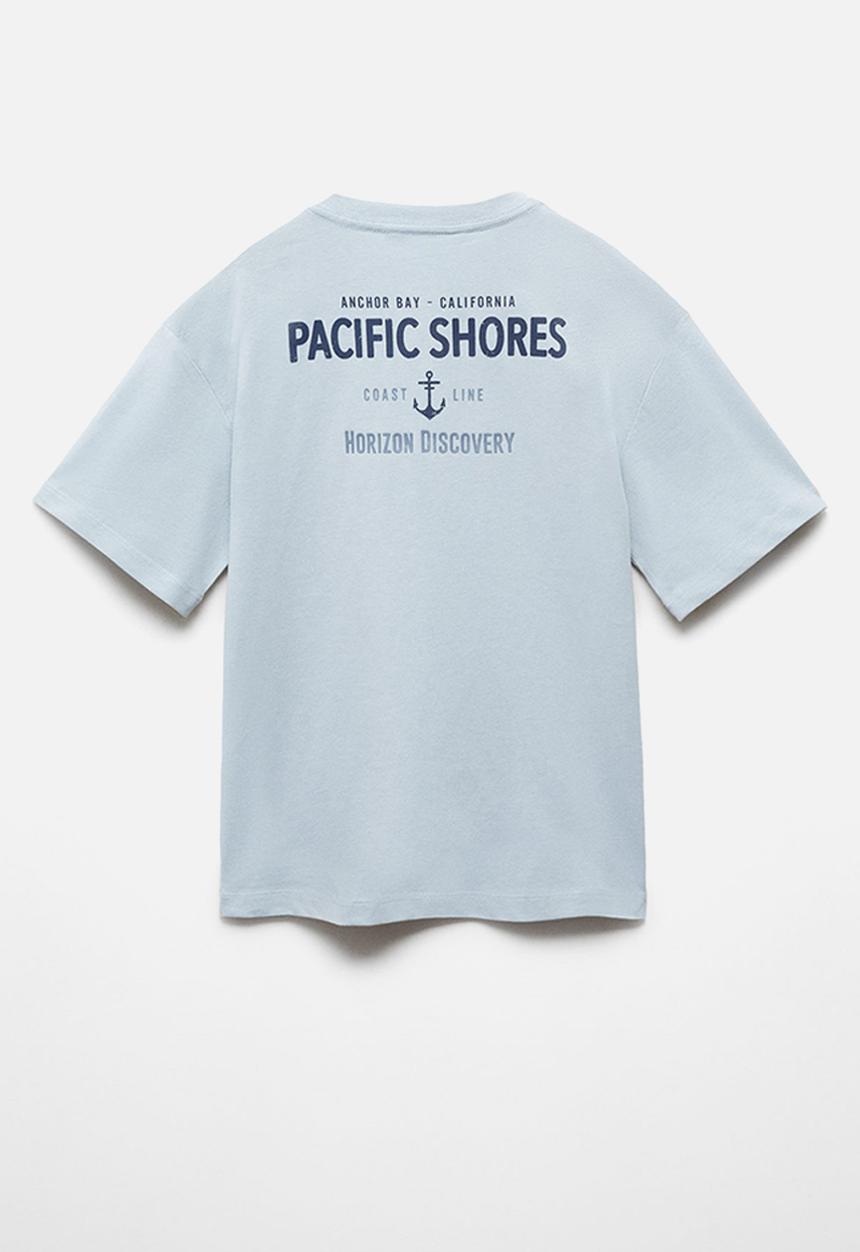 MANGO - T-shirt new - sky-blue