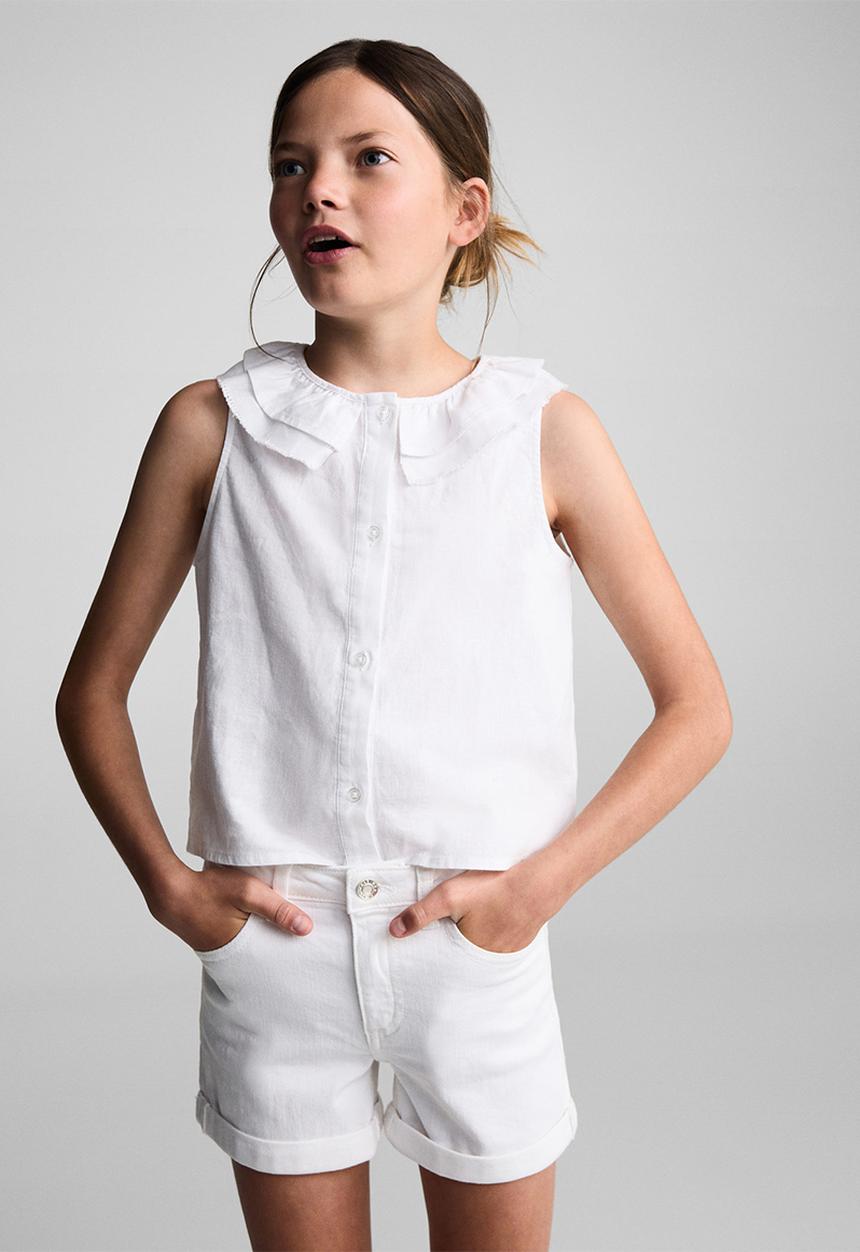 MANGO - Shorts chip - white