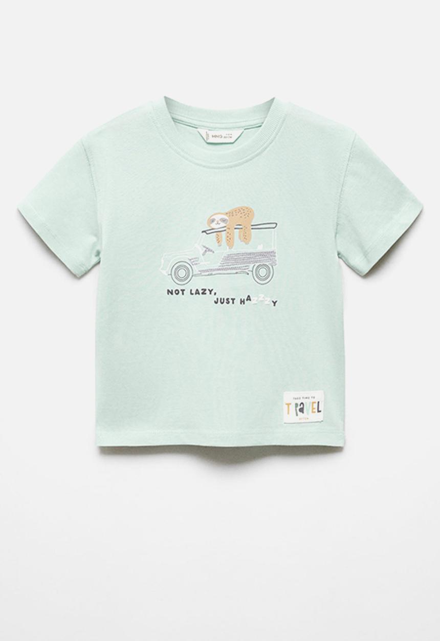 MANGO - T-shirt lazy - turquoise