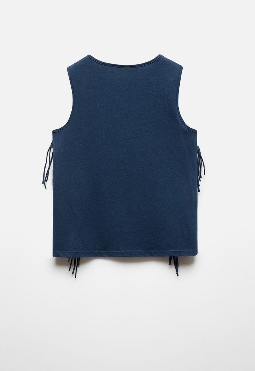 MANGO - T-shirt flequi - navy